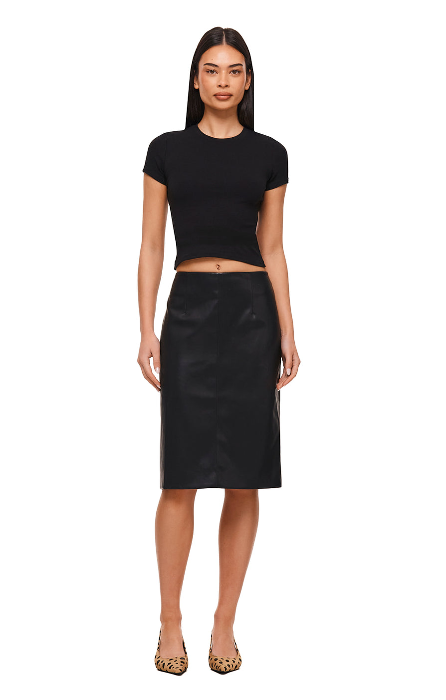 THE DEMPSEY BLACK MIDI SKIRT | MODEL