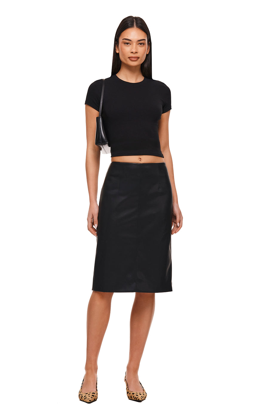 THE DEMPSEY BLACK MIDI SKIRT | MODEL