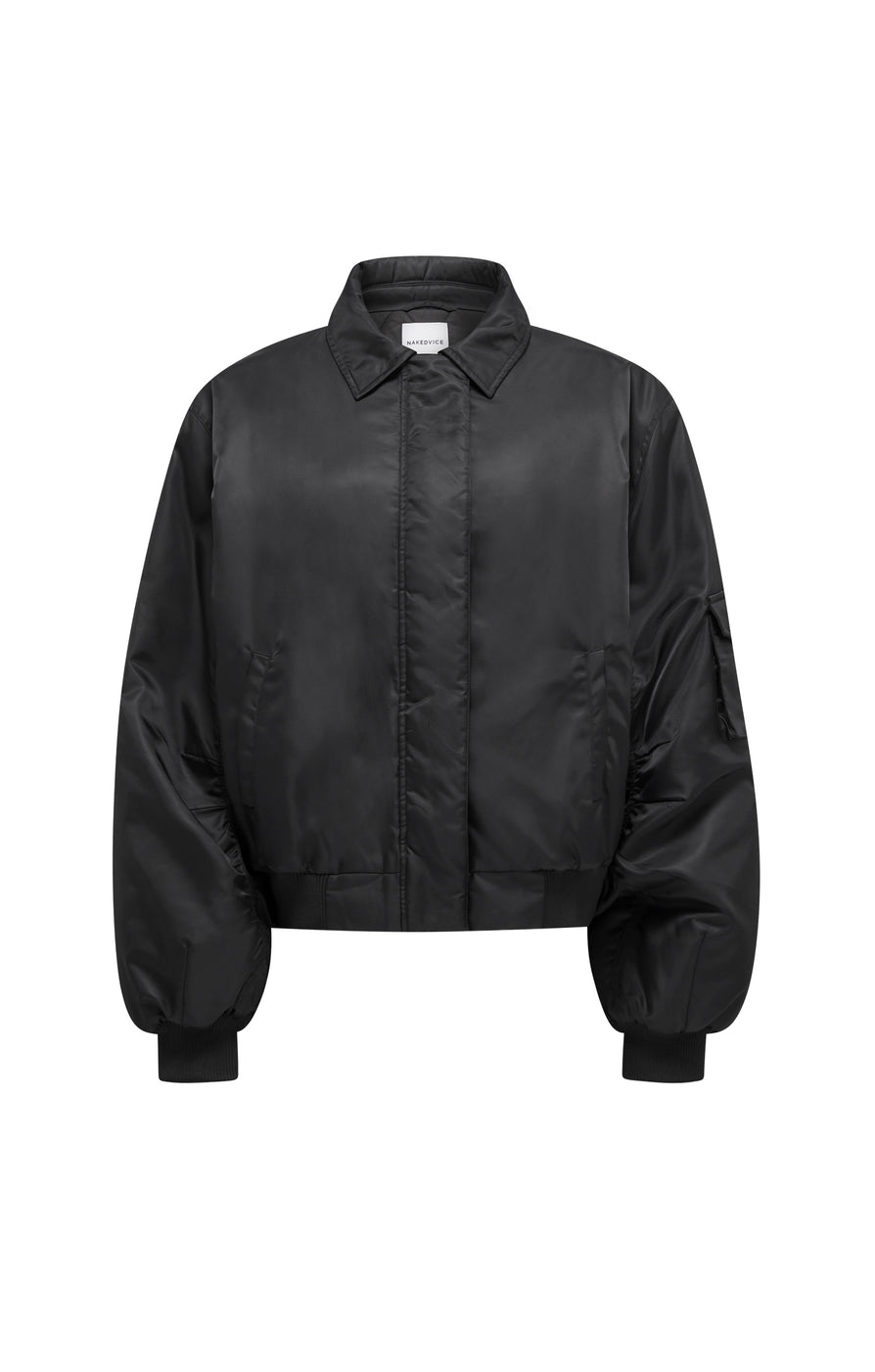 THE DAMON BLACK BOMBER JACKET | GHOST