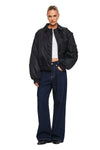 THE DAMON BLACK BOMBER JACKET | MODEL