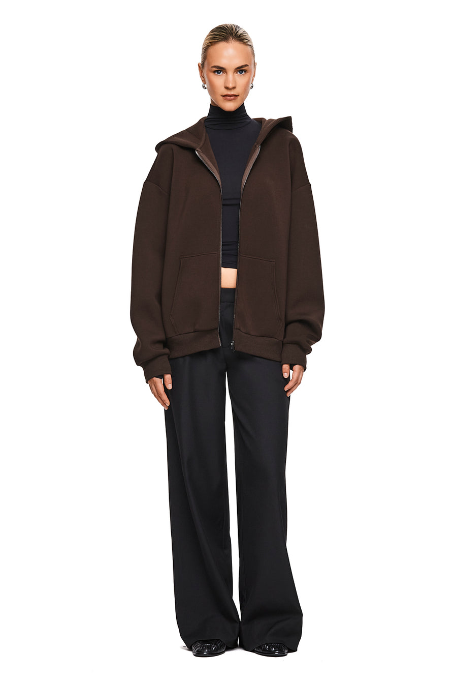 THE DARIA COFFEE HOODIE | MODEL