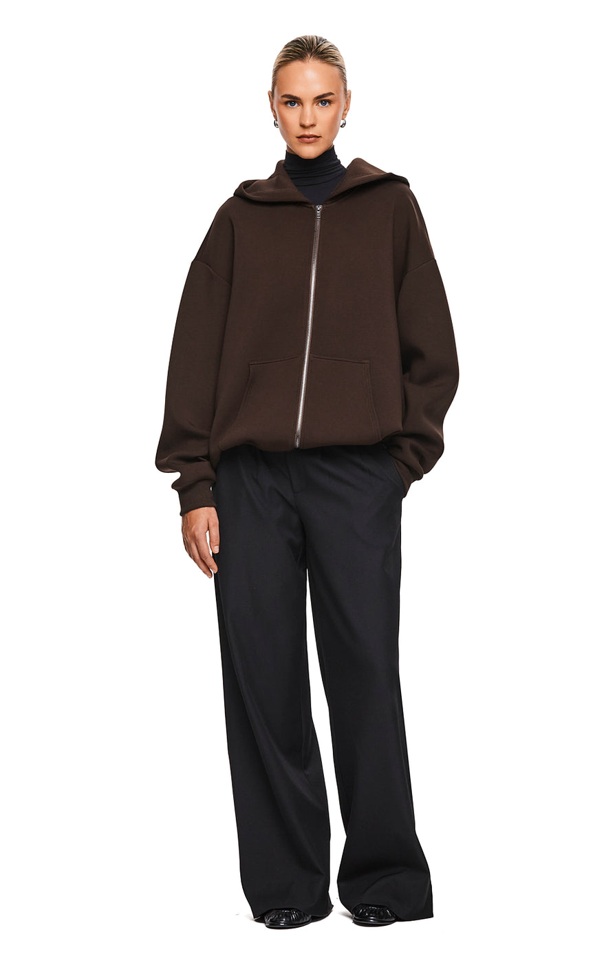 THE DARIA COFFEE HOODIE | MODEL