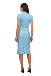 THE DEMPSEY AQUAMARINE MIDI SKIRT | MODEL