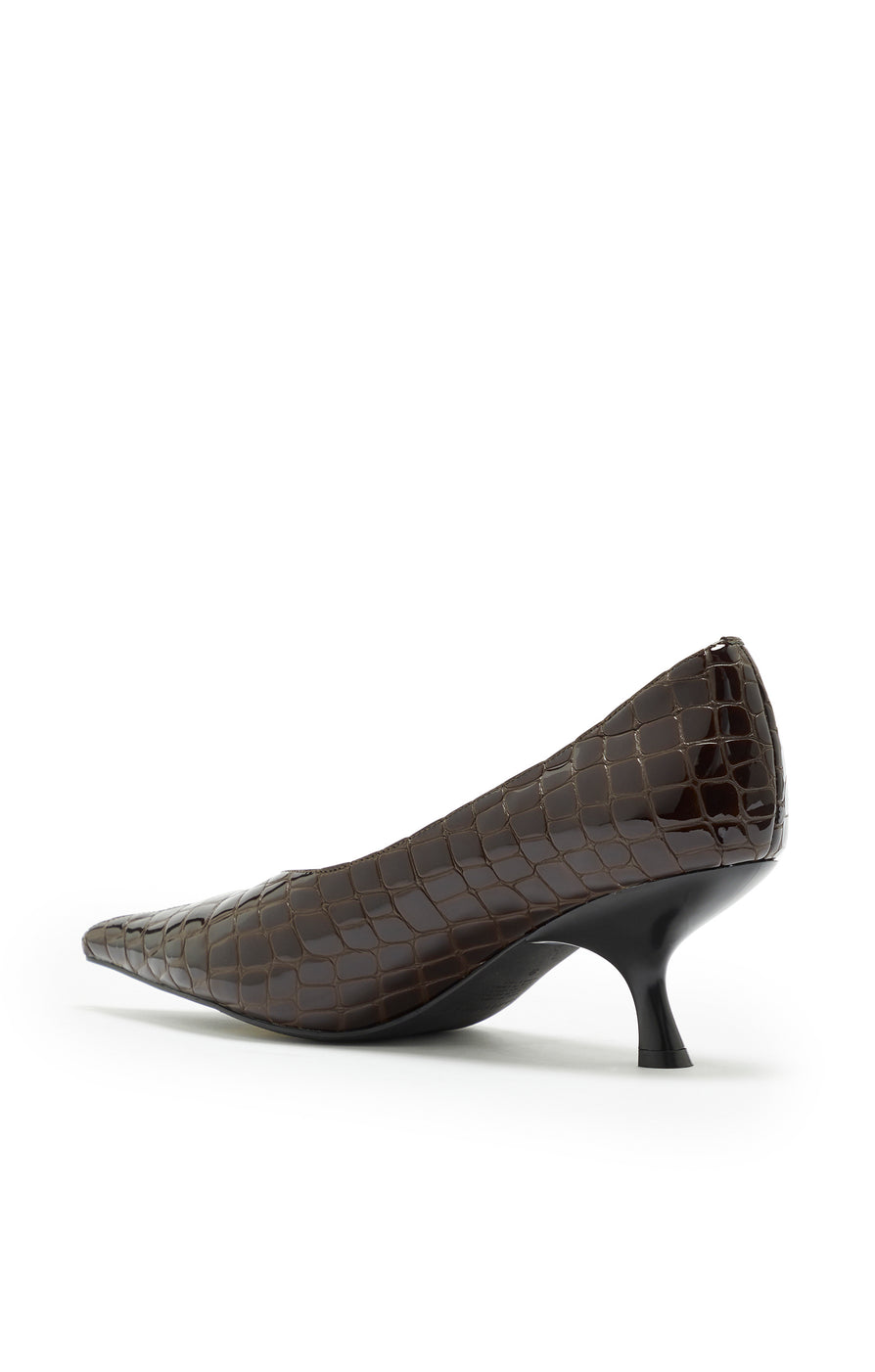 THE HILTON CHOC CROC HEEL | GHOST