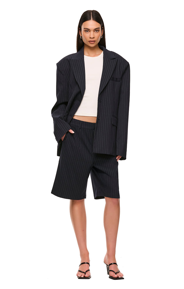 THE XANDER NAVY PINSTRIPE SHORT 