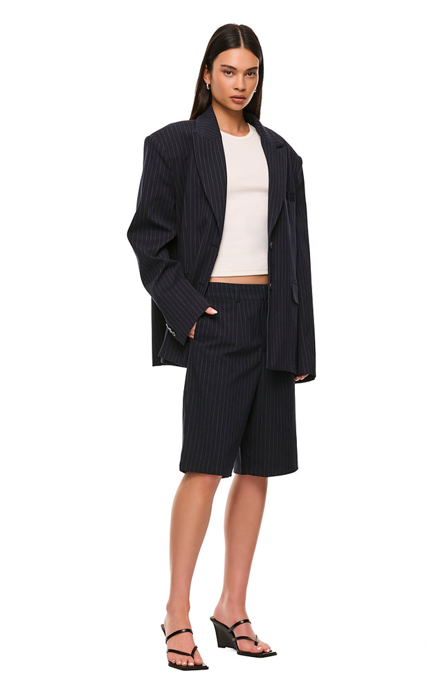 THE XANDER NAVY PINSTRIPE SHORT 