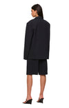 THE ISLA NAVY PINSTRIPE BLAZER | model