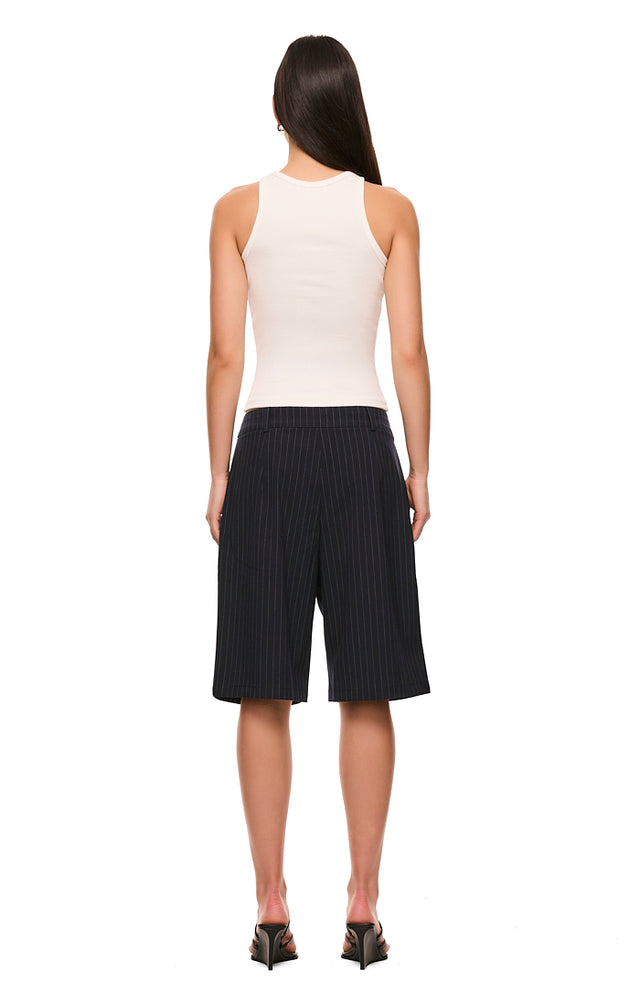 THE XANDER NAVY PINSTRIPE SHORT 