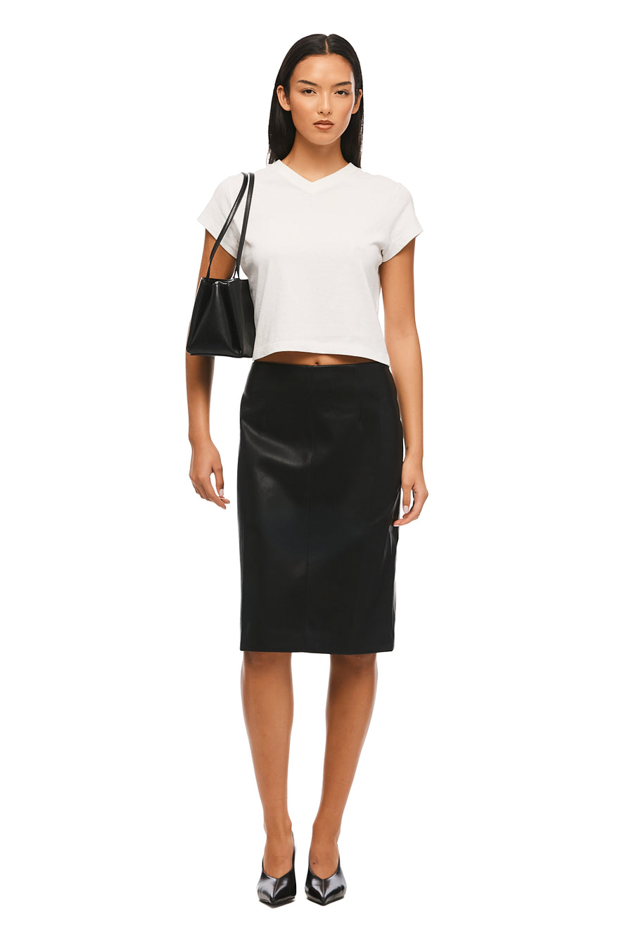 THE DEMPSEY BLACK MIDI SKIRT | MODEL
