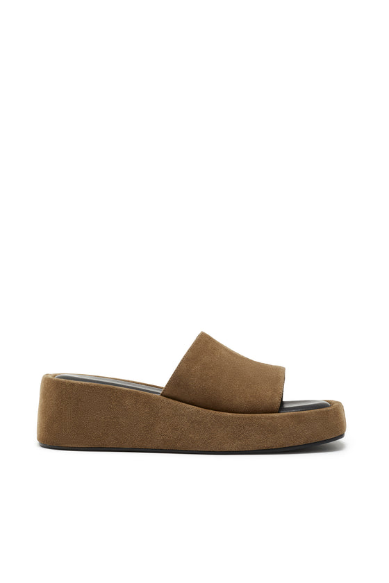 THE NATALIE MOCHA SUEDE FLATFORM