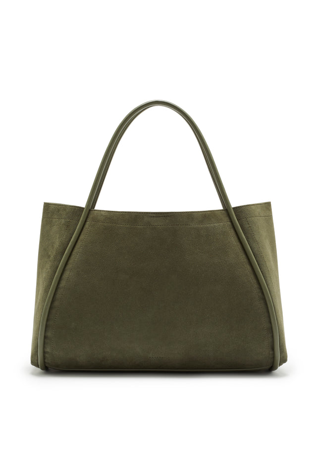 THE NYLA KHAKI SUEDE BAG 