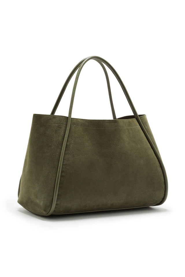 THE NYLA KHAKI SUEDE BAG 
