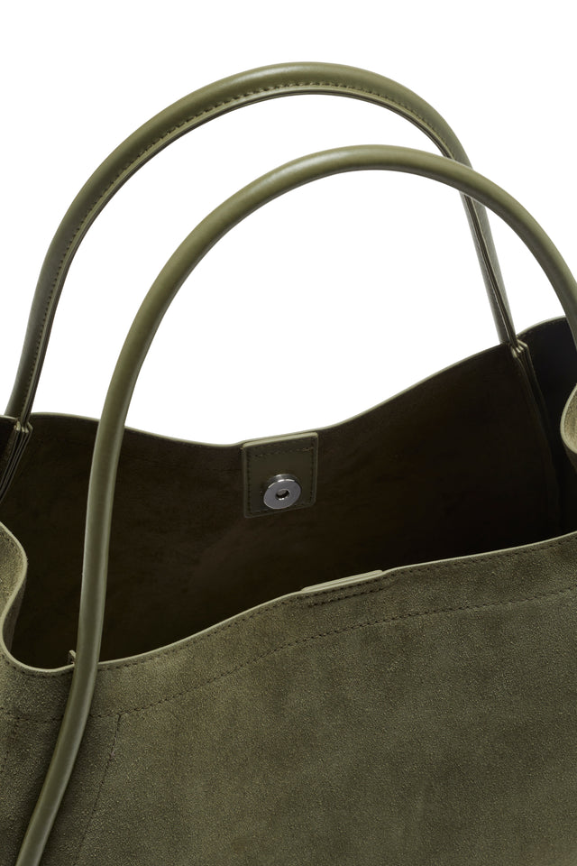 THE NYLA KHAKI SUEDE BAG 
