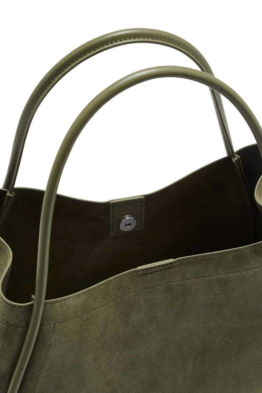 THE NYLA KHAKI SUEDE BAG | GHOST
