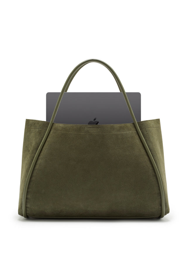 THE NYLA KHAKI SUEDE BAG 