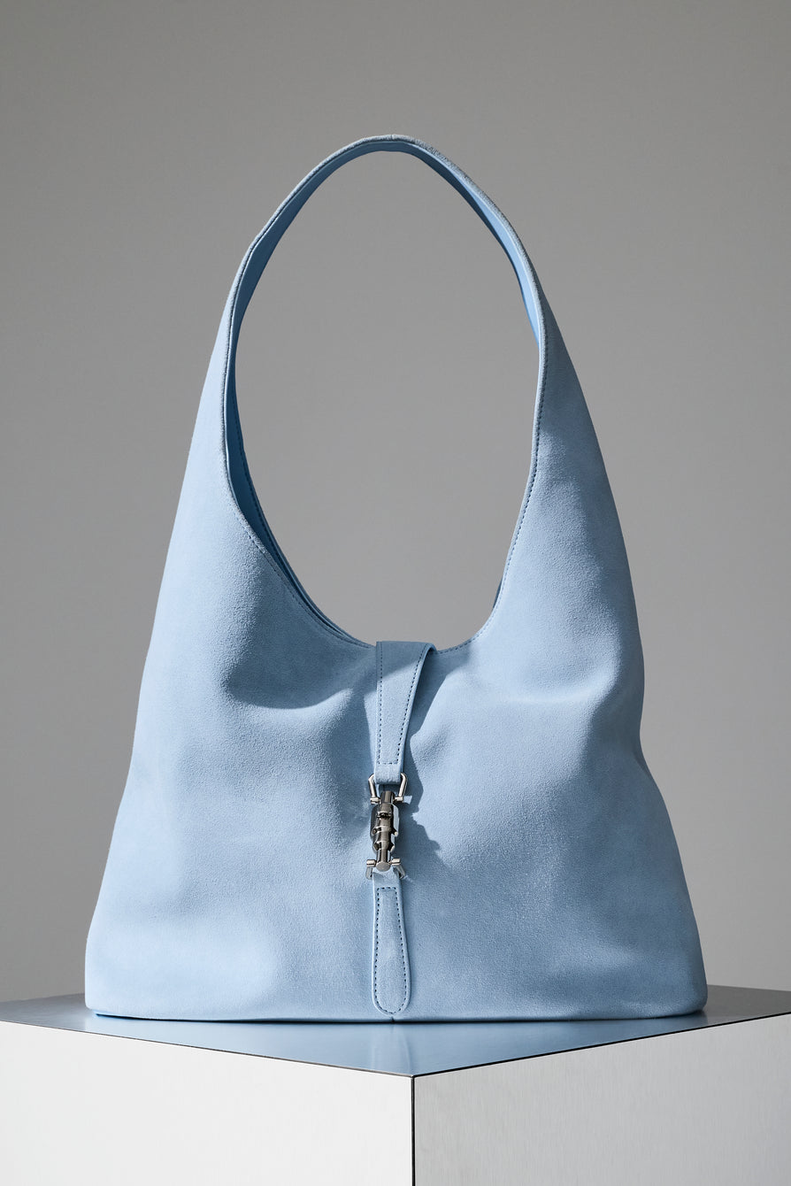 THE PIPER BLUE SUEDE BAG | lifestyle