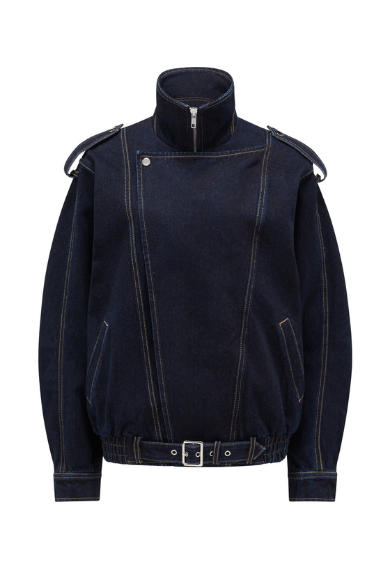 THE RORI RAW INDIGO DENIM JACKET