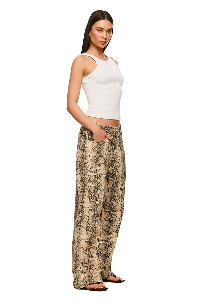 THE MAXWELL SNAKE PRINT JEAN | model
