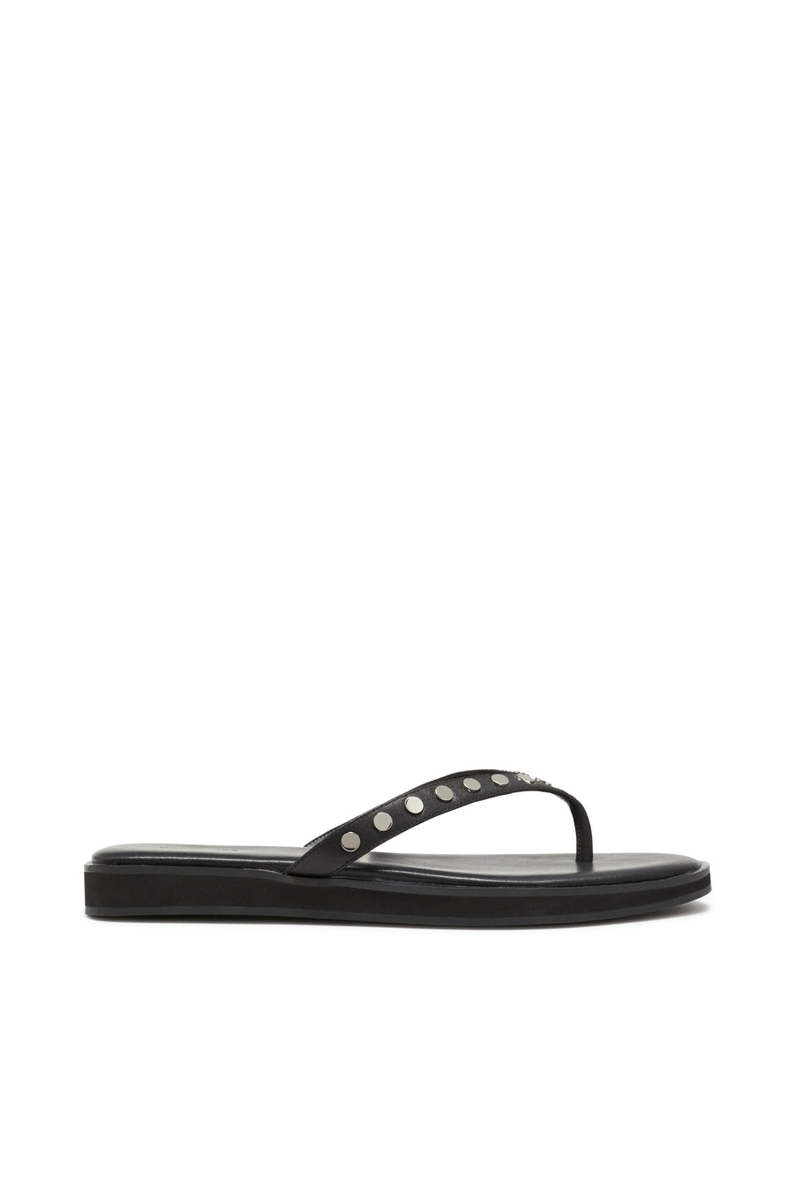THE TAHNEE BLACK STUDDED THONG