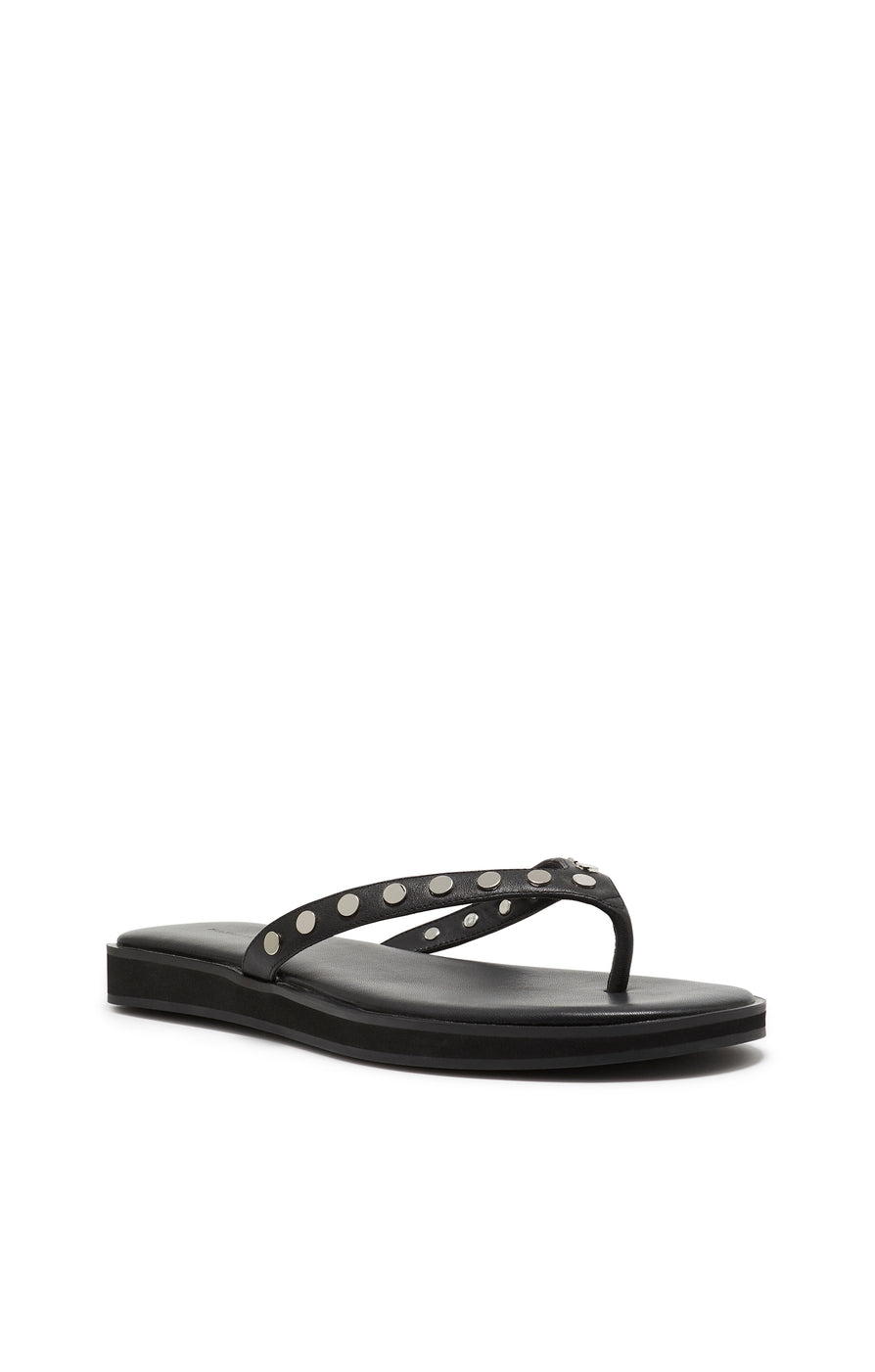 THE TAHNEE BLACK STUDDED THONG | GHOST