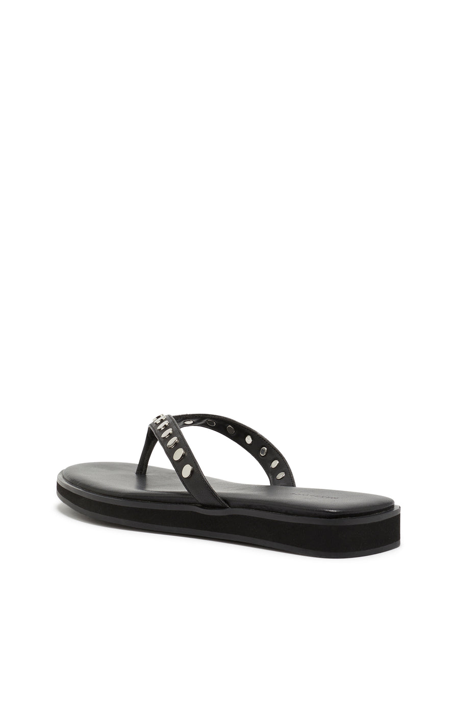 THE TAHNEE BLACK STUDDED THONG | GHOST