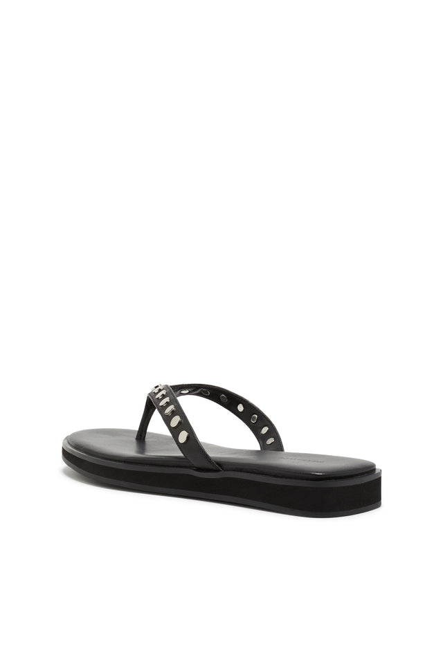 THE TAHNEE BLACK STUDDED THONG 