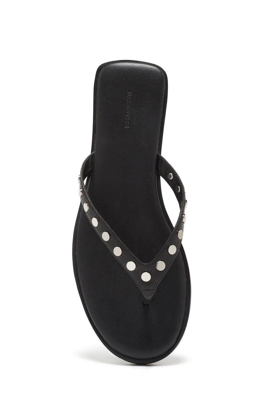 THE TAHNEE BLACK STUDDED THONG | GHOST