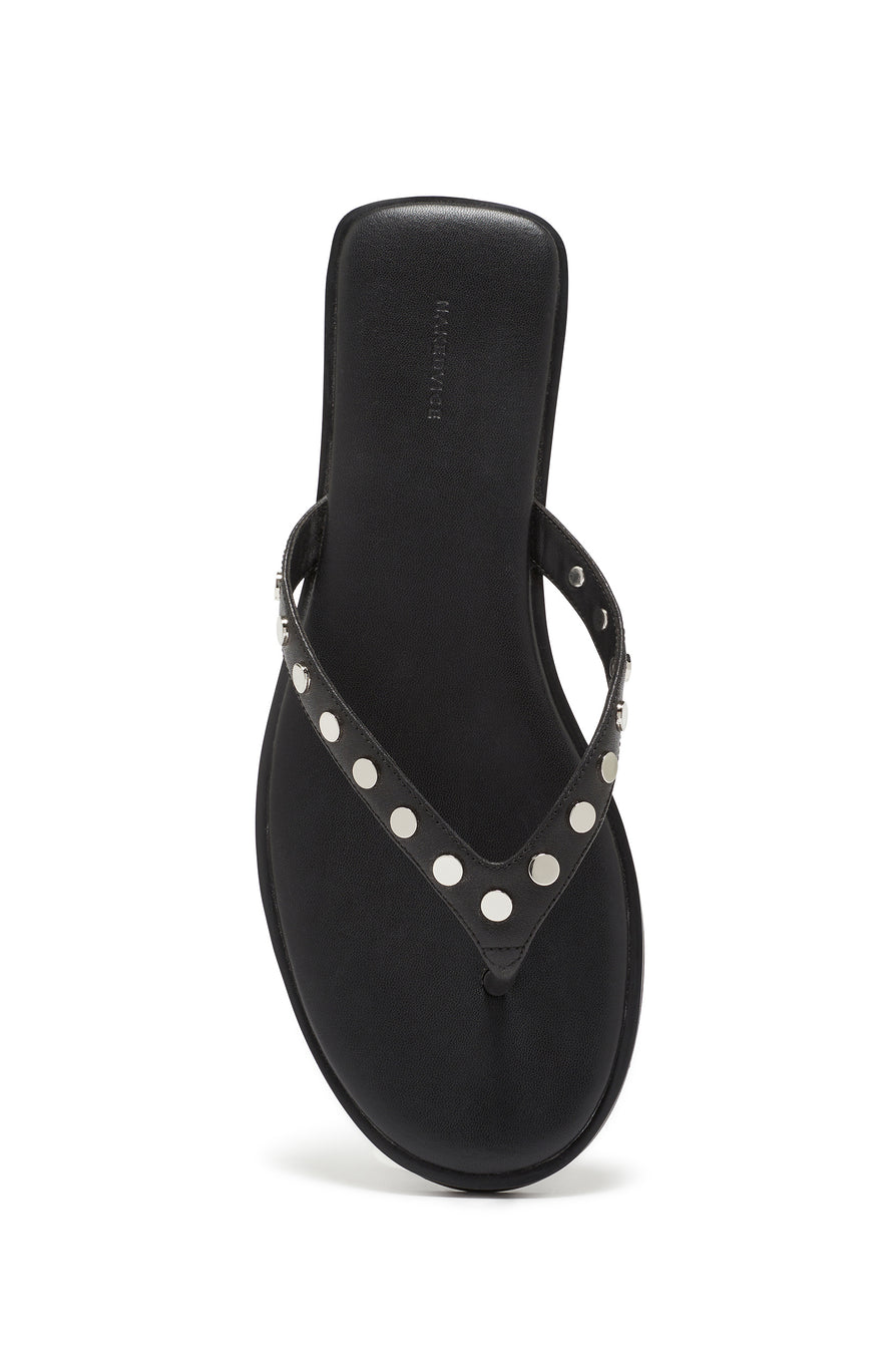 THE TAHNEE BLACK STUDDED THONG | GHOST
