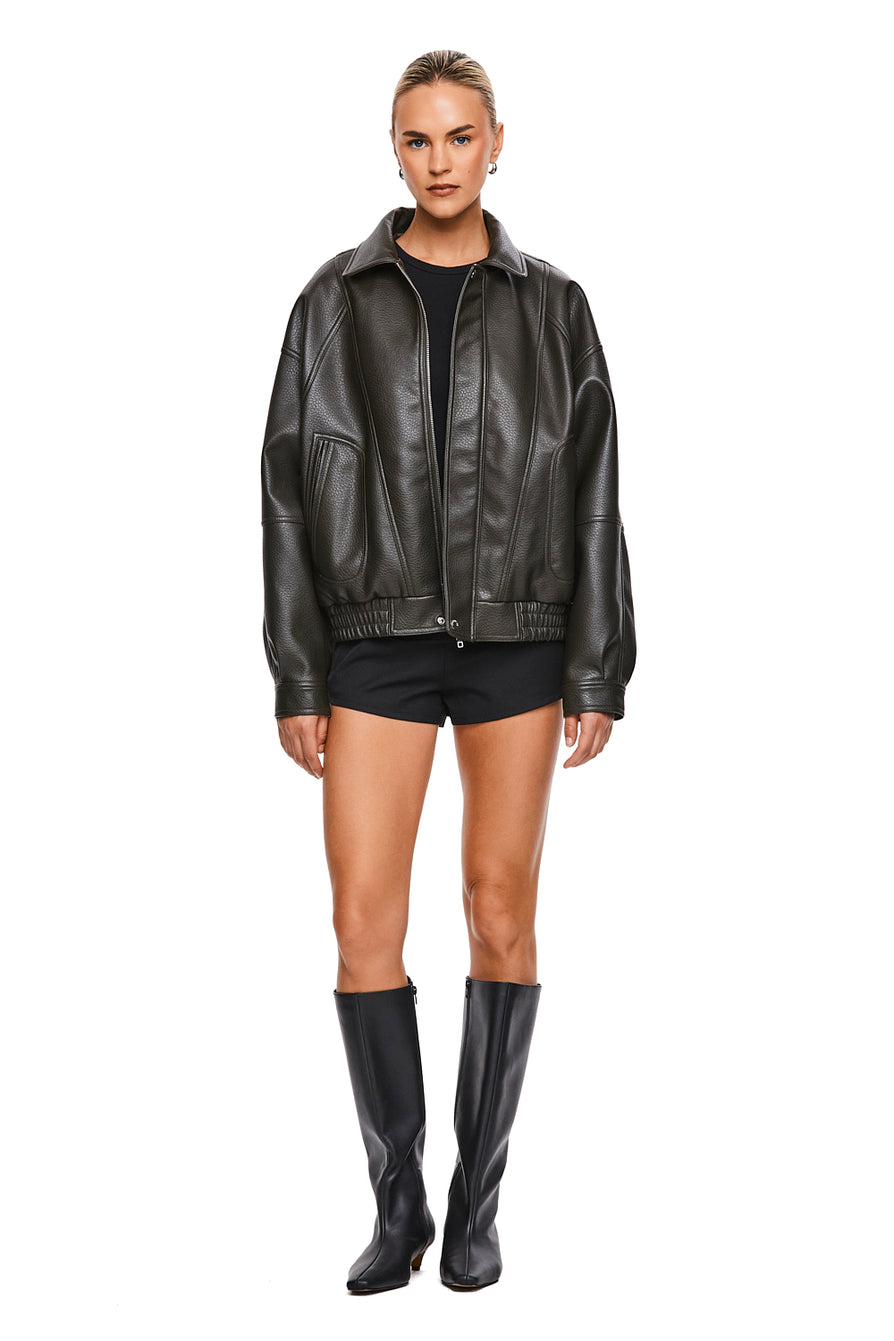 THE TOREY DEEP OLIVE JACKET | MODEL