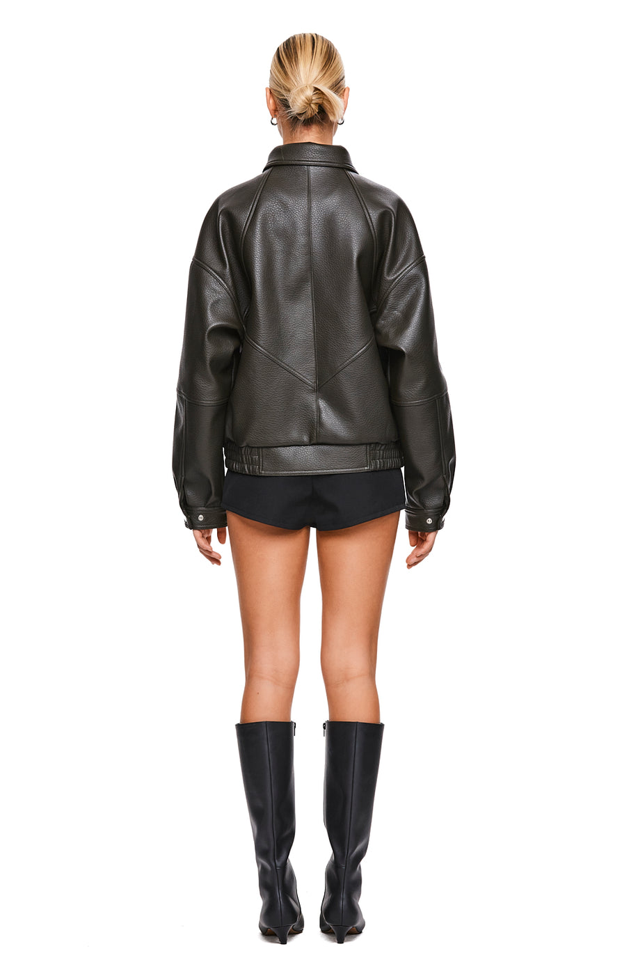 THE TOREY DEEP OLIVE JACKET | MODEL