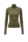 THE TULSA KHAKI SLINKY TURTLENECK TOP | GHOST
