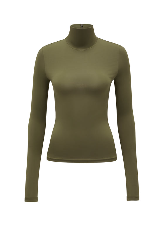 THE TULSA KHAKI TURTLENECK TOP
