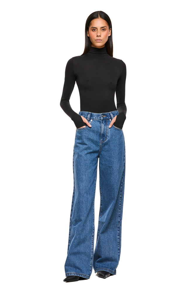 THE TULSA BLACK TURTLENECK TOP 