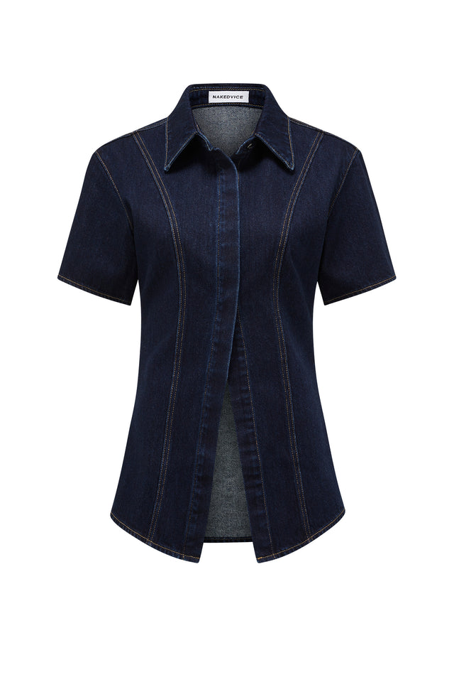THE WATSON DARK INDIGO SHORT SLEEVE SHIRT 
