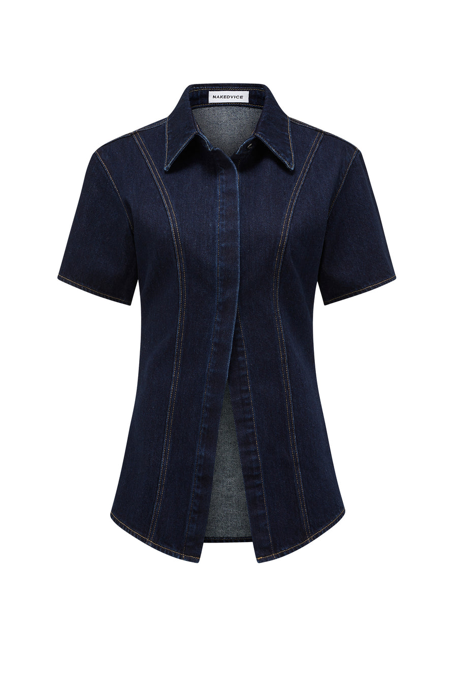 THE WATSON DARK INDIGO SHORT SLEEVE SHIRT | GHOST