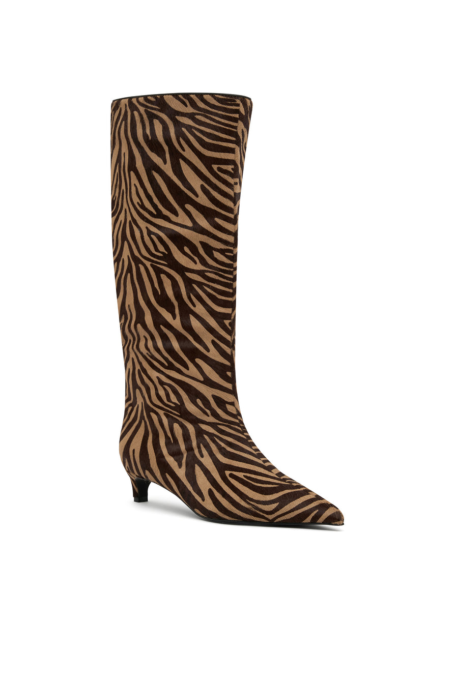THE STACEY ZEBRA BROWN BOOT | GHOST