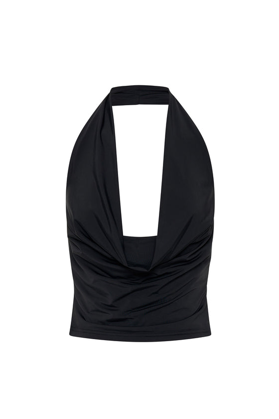 THE ABBY BLACK HALTER TOP
