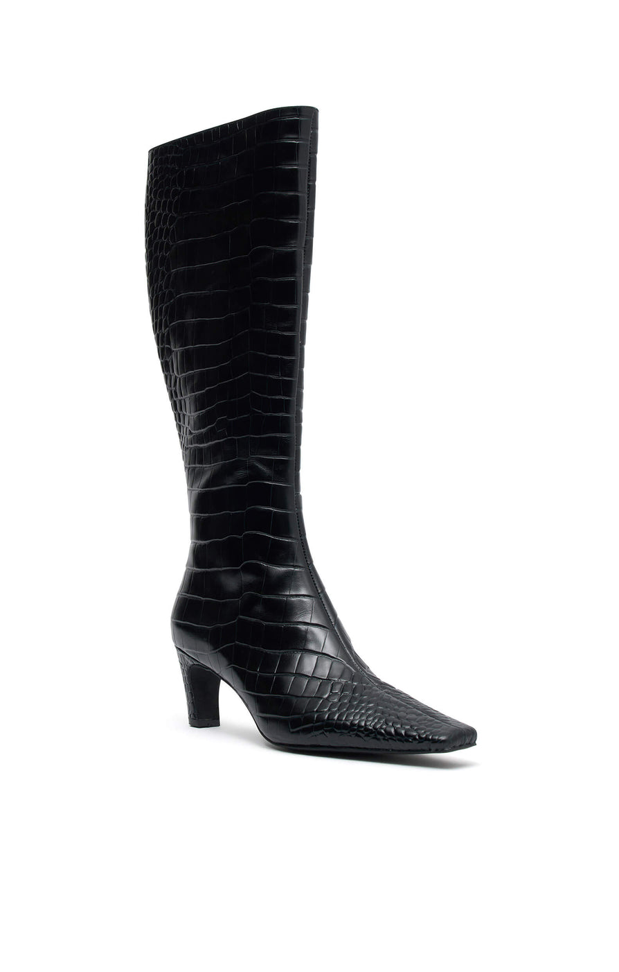 THE ASHER BLACK CROC BOOT