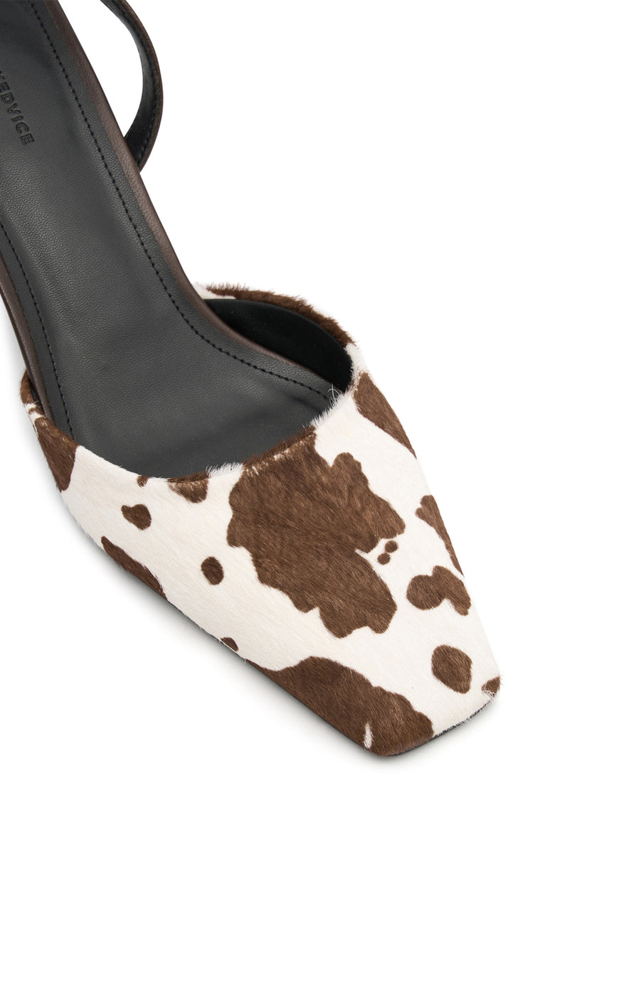 THE CUPID COW-PRINT HEEL