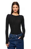 THE DOVE BLACK LONG-SLEEVE TOP | model