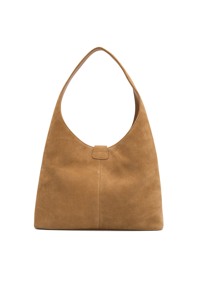 THE PIPER HONEY SUEDE BAG 