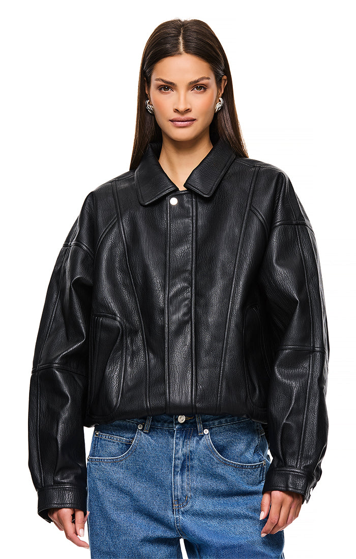 THE TOREY BLACK JACKET | model
