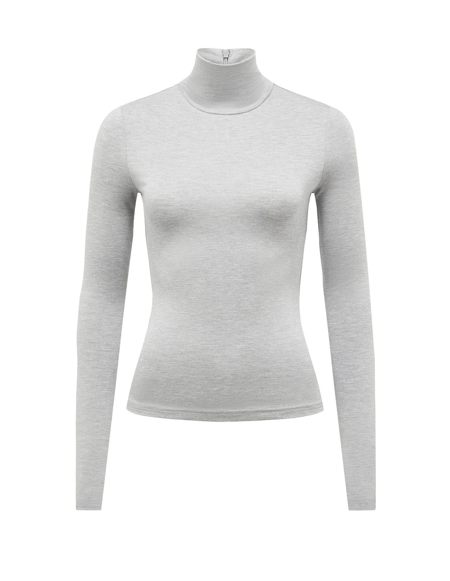 THE TULSA GREY MARLE TURTLENECK TOP | ghost